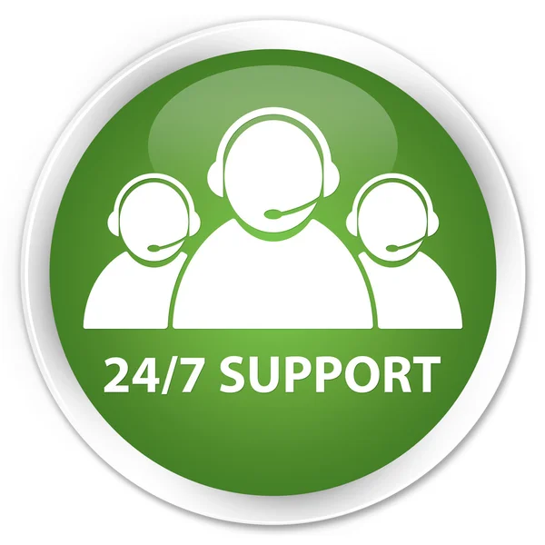 24by7 pulsante verde del team di supporto — Foto Stock