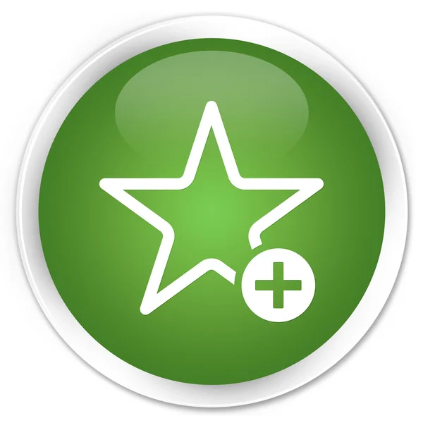 Lägg till favorit ikonen grön knapp — Stockfoto