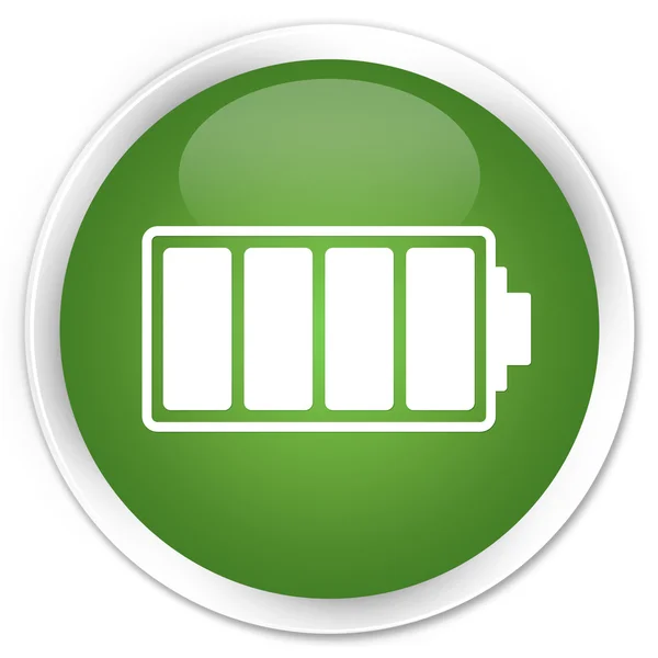Bateria ícone botão verde — Fotografia de Stock