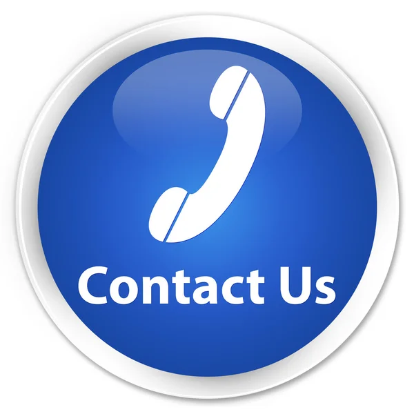 Kontaktieren Sie uns (Telefon-Symbol) blaue Taste — Stockfoto