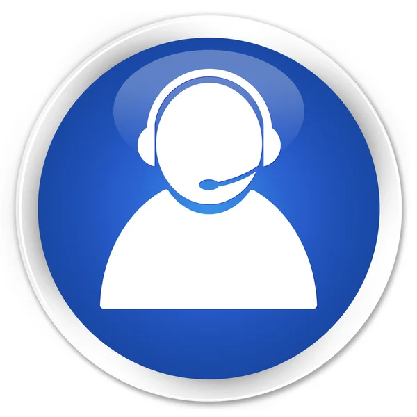 Customer care icon blue button — Stock Photo, Image