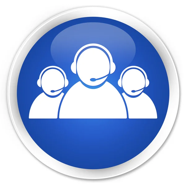 Kundenbetreuungsteam Symbol blauer Knopf — Stockfoto