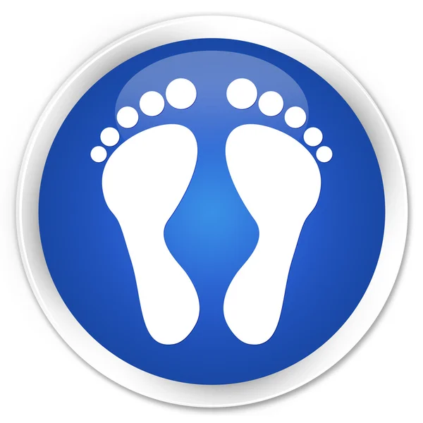 Voetafdruk pictogram blauwe knop — Stockfoto