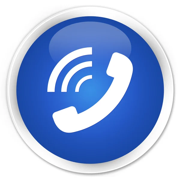 Піктограма дзвінка телефону синя кнопка — стокове фото