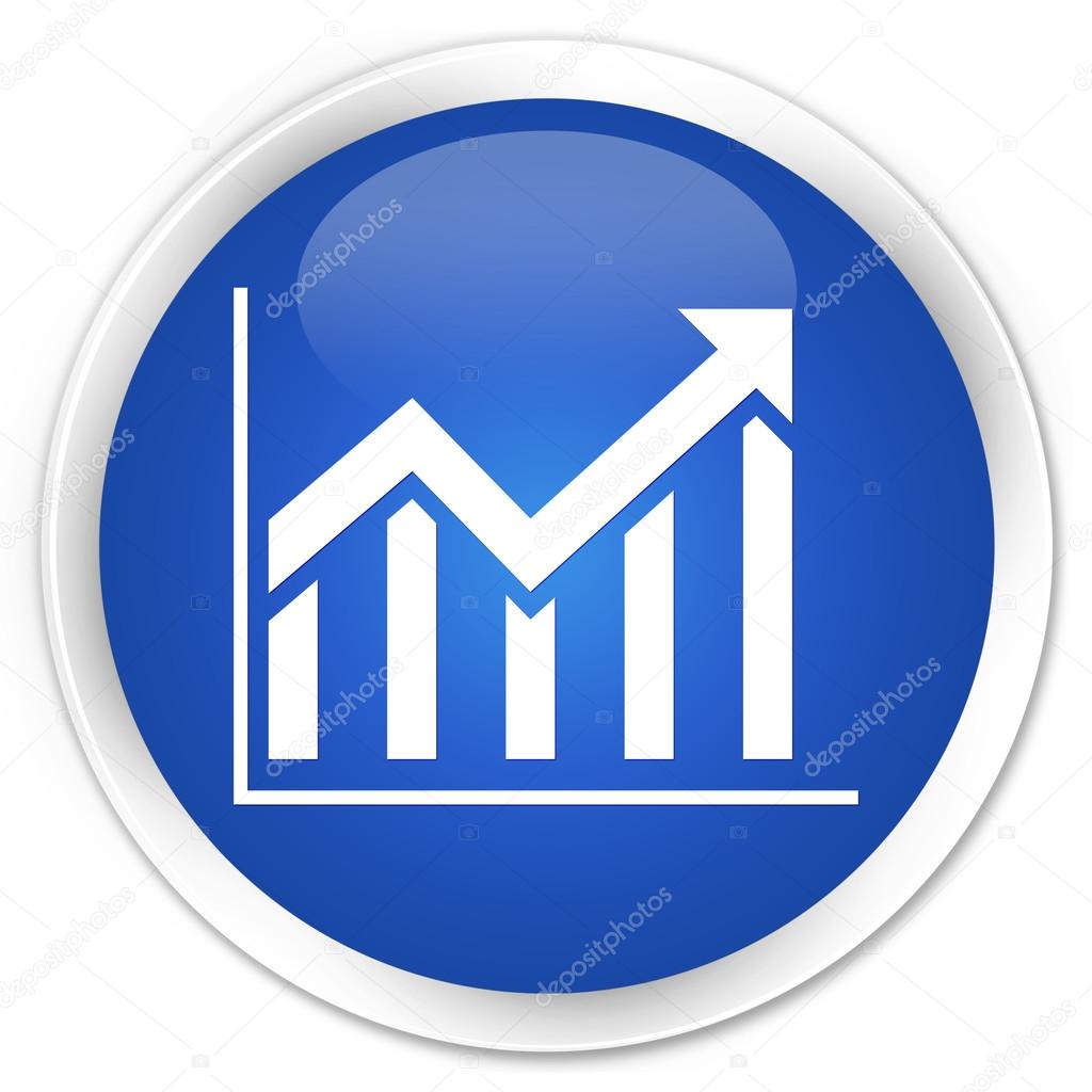 Statistics icon blue button