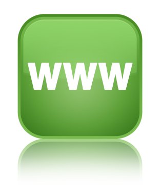 Www parlak yeşil kare düğme yansıyan
