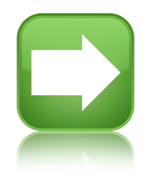 Next icon glossy green reflected square button — Stock Photo, Image