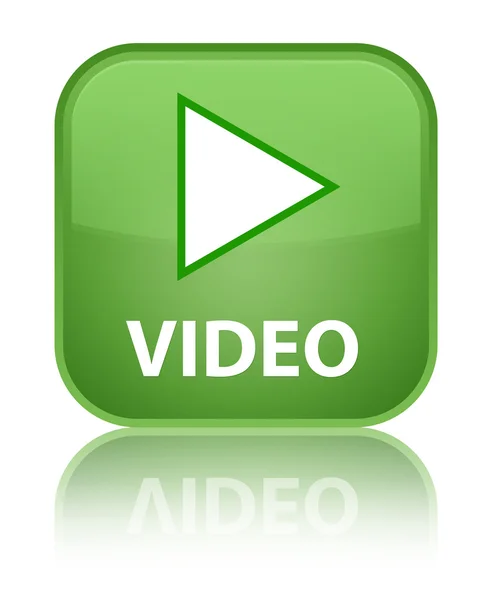 Video glanzende groene weerspiegeld vierkante knop — Stockfoto