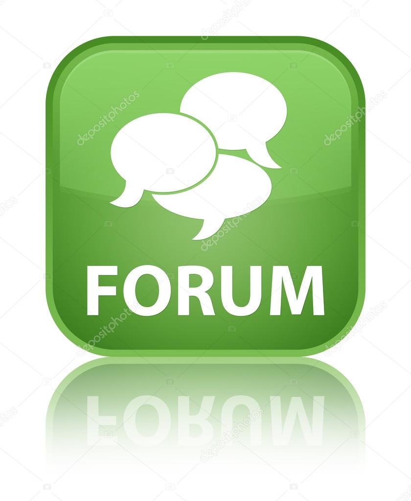 Forum glossy green reflected square button