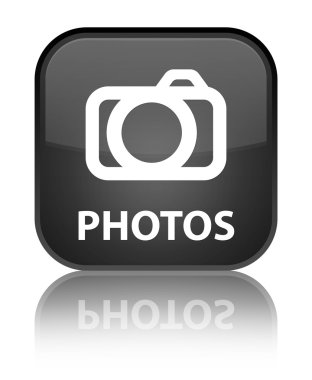 Fotoğraf parlak siyah kare düğme yansıyan