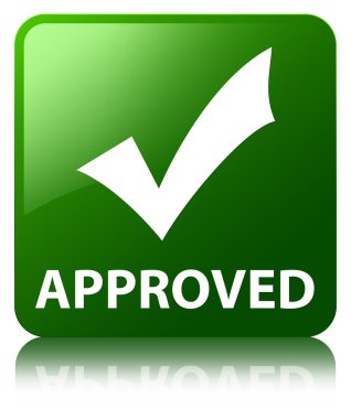 Onaylı (simge doğrulama) parlak yeşil yansıyan kare düğme