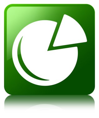 Grafik simge parlak yeşil kare düğme yansıyan