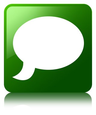 Kabarcık kutsal kişilerin resmi parlak yeşil yansıyan kare düğme konuşmak