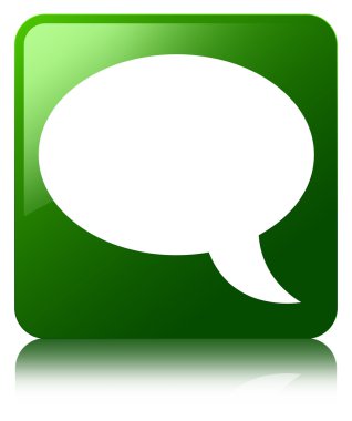 Kabarcık kutsal kişilerin resmi parlak yeşil yansıyan kare düğme konuşmak