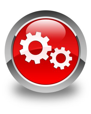 İşlem simgesi parlak düğme kırmızı