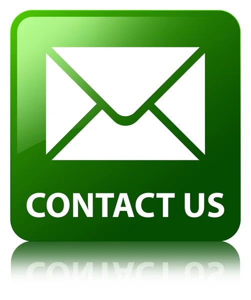 (E-posta simgesi) parlak yeşil yansıyan kare düğme iletişim