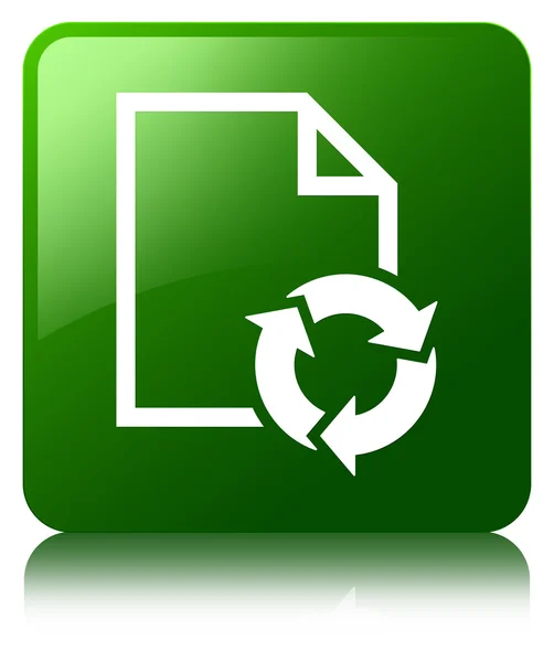 Dokumentu proces lesklé zelené odráží čtvercové tlačítko — Stock fotografie