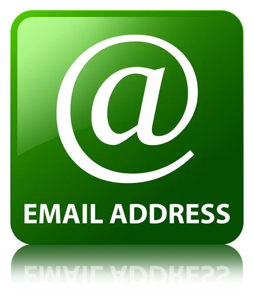 Adres e-mail (adres ikony) błyszczący zielony odzwierciedlenie przycisk kwadratowy — Zdjęcie stockowe