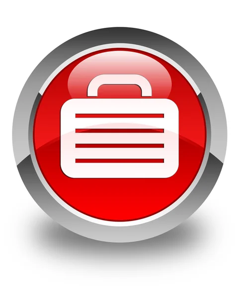 Väska-ikonen glänsande röda runda knappen — Stockfoto