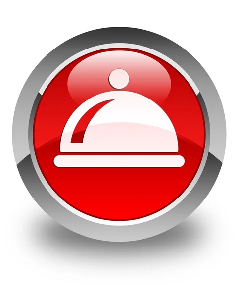 Food dish icon glossy red round button — Stock Photo, Image