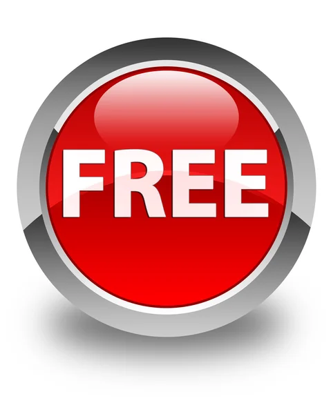 Free icon on glossy red round button — Stock Photo, Image