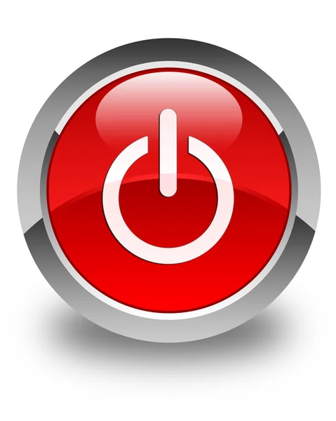 Ausschalten Symbol glänzend roten runden Knopf — Stockfoto
