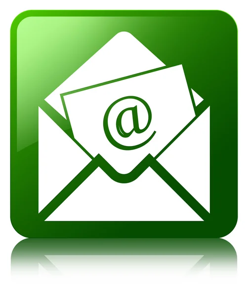 Иконка информационного бюллетеня глянцевая зеленая кнопка квадрата — стоковое фото