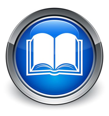 Kitap simgesi parlak mavi düğme