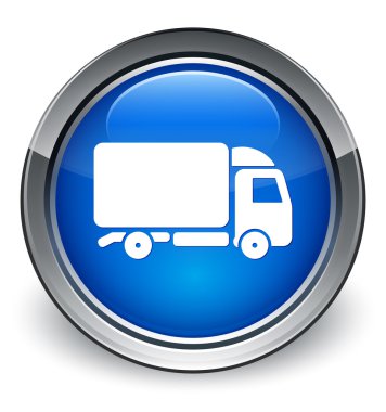 Kamyon kutsal kişilerin resmi parlak mavi düğme