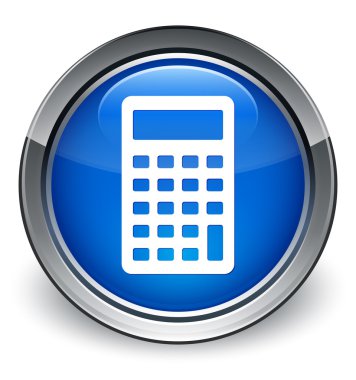 Hesap makinesi simge parlak mavi düğme