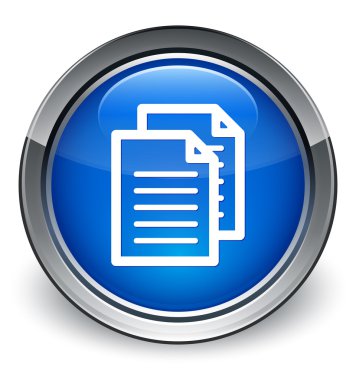 Belge sayfaları simgesi parlak mavi düğme