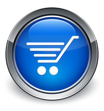 E-ticaret simgesi parlak mavi düğme