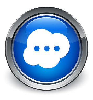 Yorum (beyin kabarcık) kutsal kişilerin resmi parlak mavi düğme