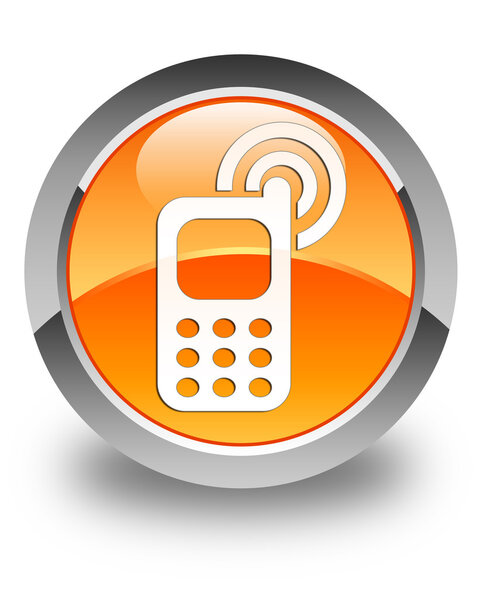 Звонок сотового телефона - оранжевая круглая кнопка
