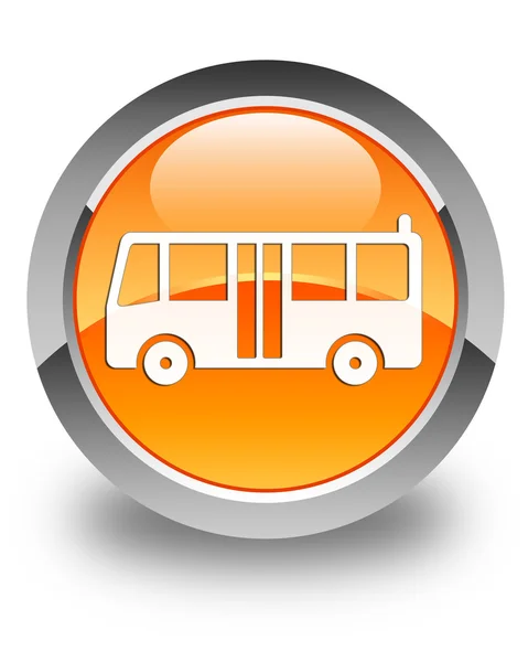 Buss-ikonen glansigt orange rund knapp — Stockfoto