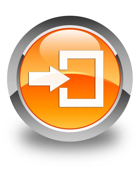 Login icon glossy orange round button — Stock Photo, Image