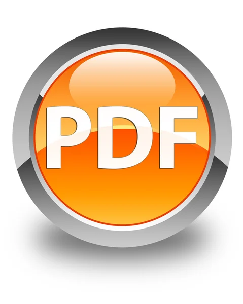 PDF pulsante rotondo arancione lucido — Foto Stock