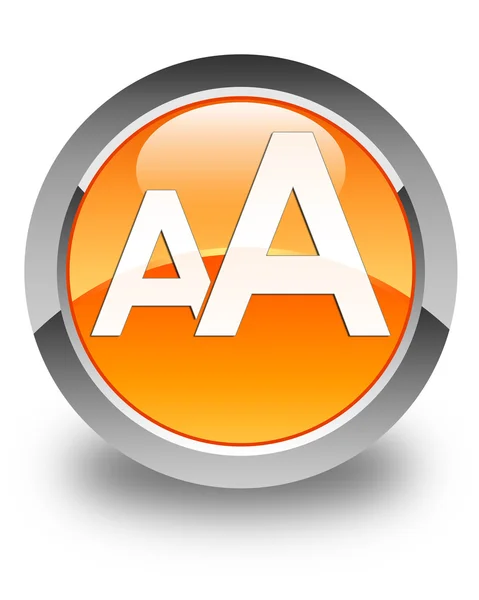 Lettertype grootte pictogram glanzende oranje ronde knop — Stockfoto