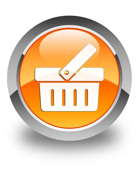 Shopping cart icon glossy orange round button — Stock Photo, Image