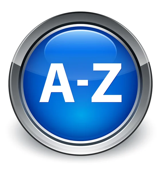 A-Z icono brillante botón azul — Foto de Stock