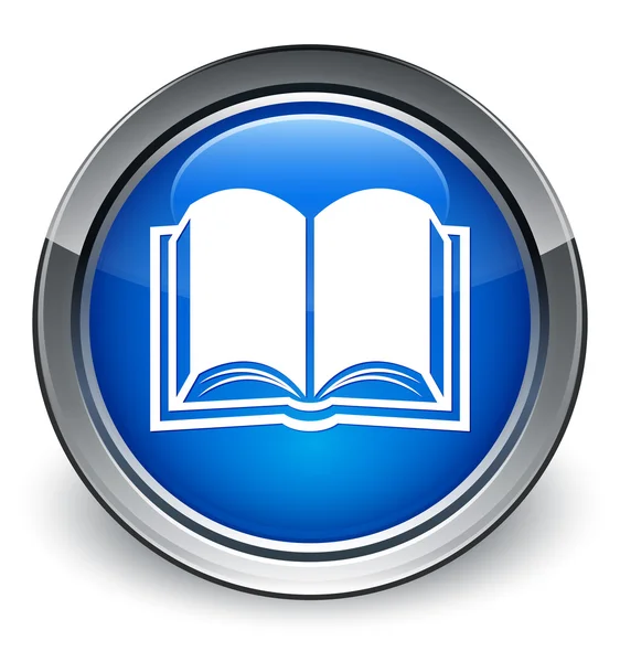 Піктограма книги глянцево-блакитна кнопка — стокове фото