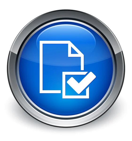 Checklista sida ikonen glansiga blå knapp — Stockfoto