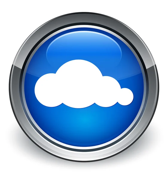 Піктограма хмари глянцева синя кнопка — стокове фото