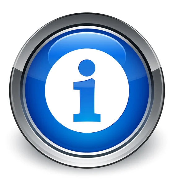 Info pictogram glanzende blauwe knop — Stockfoto