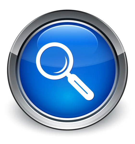 Magnifying glass icon glossy blue button — Stock Photo, Image
