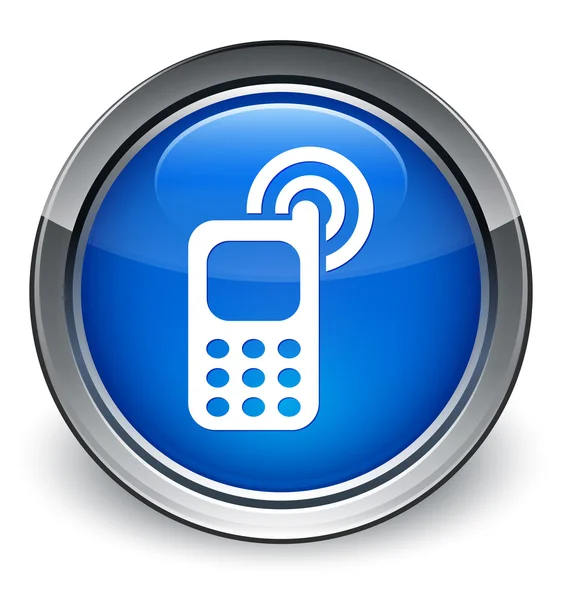Telefon klingelt Symbol glänzend blauen Knopf — Stockfoto