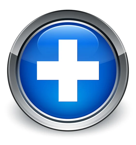 Além de ícone brilhante botão azul — Fotografia de Stock