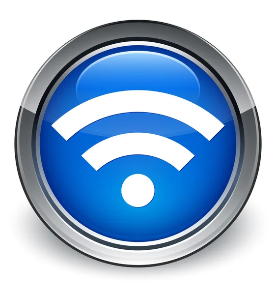 WiFi glanzende blauwe knoop van het pictogram — Stockfoto