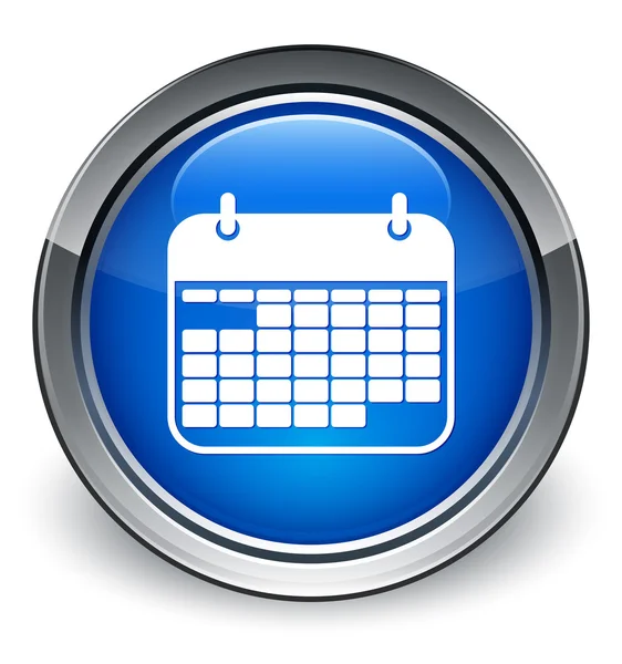 Icona del calendario pulsante blu lucido — Foto Stock