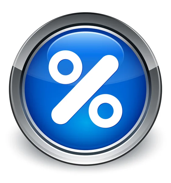 Discount percentage icon glossy blue button — Stock Photo, Image